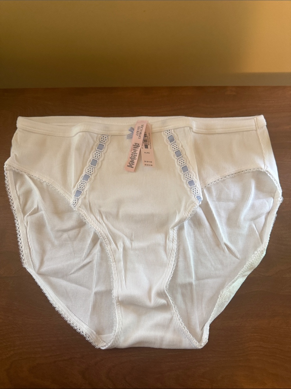 NWTs Victoria’s Secret Textured White High-leg Panties Size XL